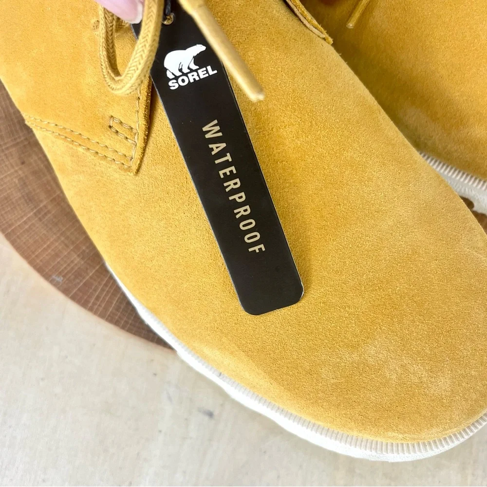 NWT Sorel Men’s Kezar Waterproof Suede Boots Yellow Suede Size 11.5